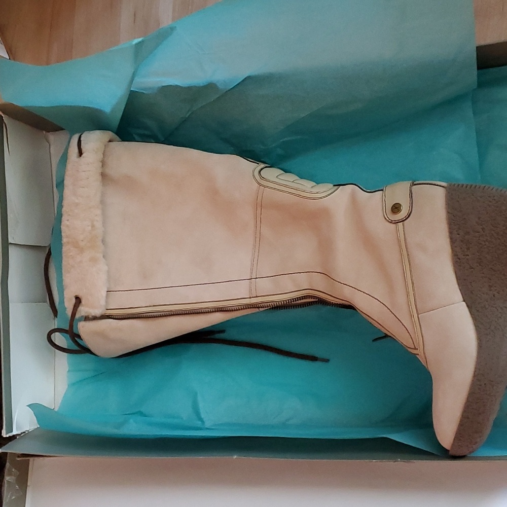 Cole Haan Tall Jezebel Shearling Boots Size 7.5